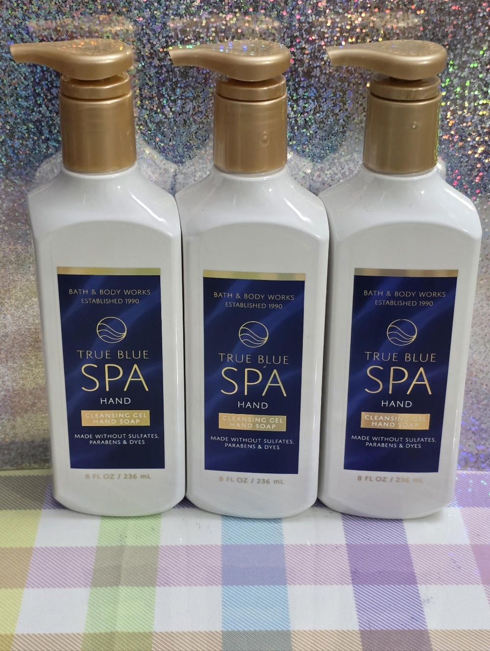 Bath & Body Works True Blue Spa Cleansing Gel Hand Soap Set of 3 NEW Rare